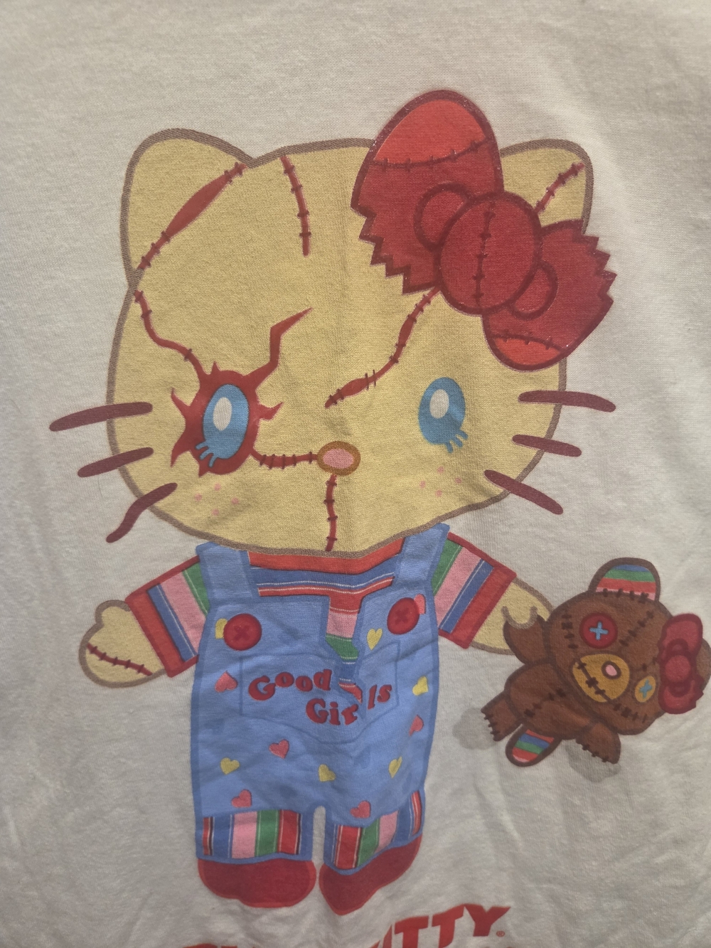 Hello Kitty x Chucky White Tee with Red Trim - Picture 4 of 5